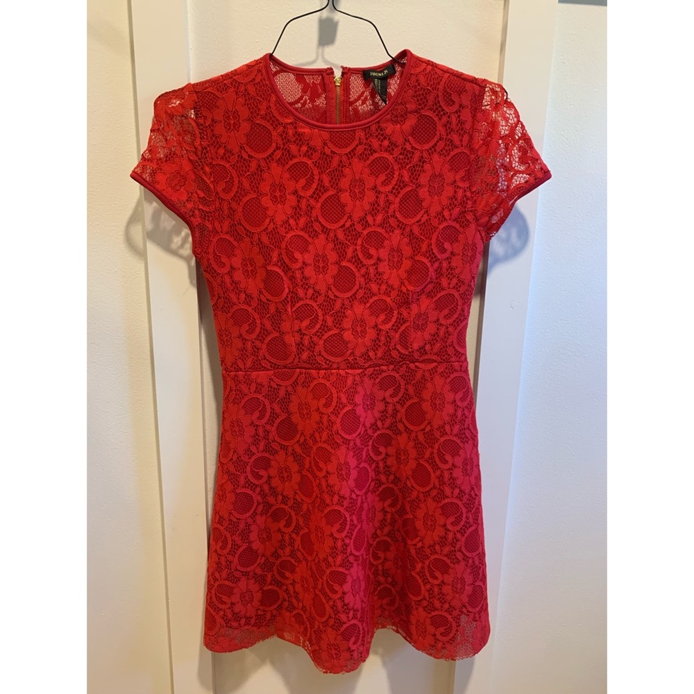 Red Lace Skater Dress